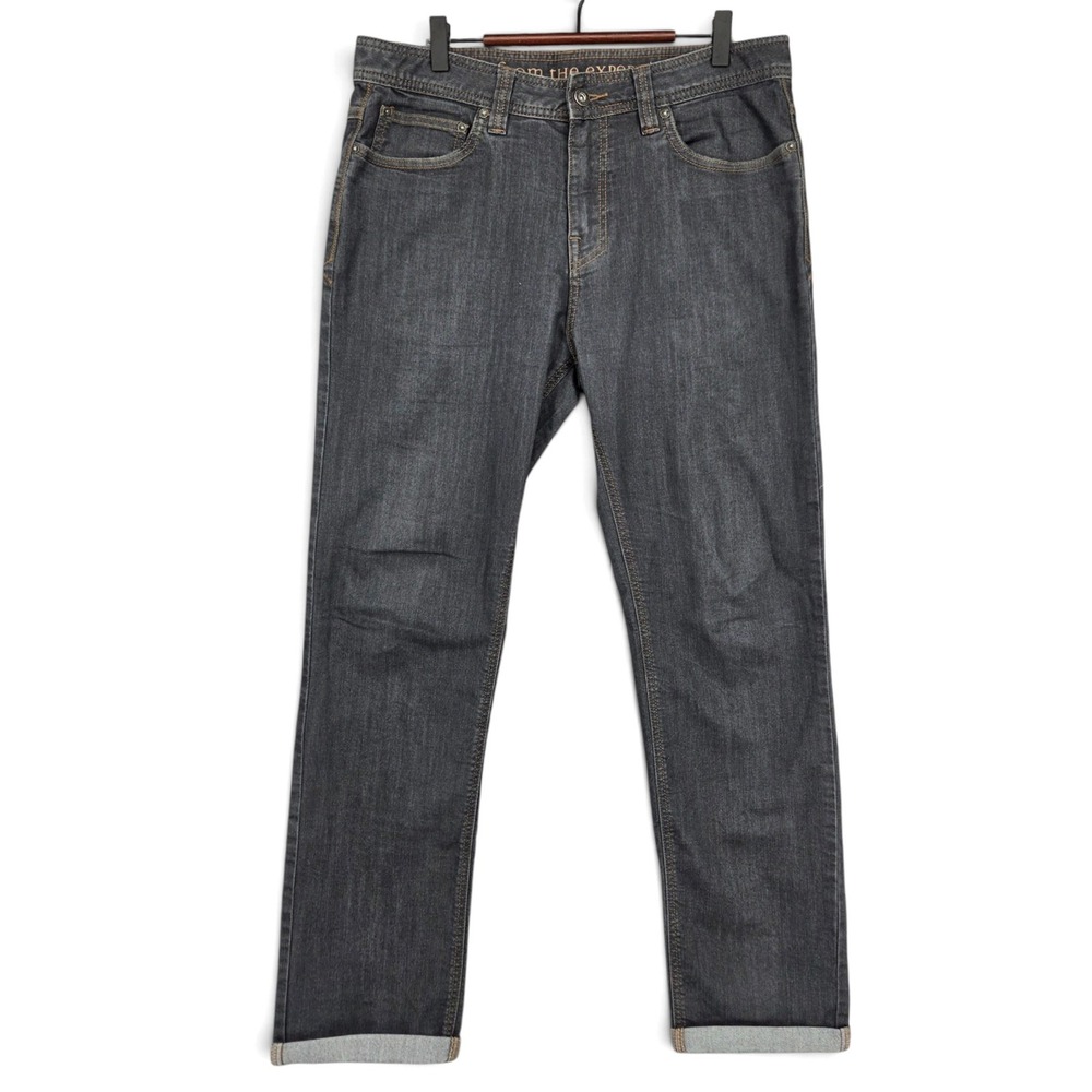 prAna Bridger Jeans Mens 33x32 Dark Blue Slim Fit Stretch Denim Organic Cotton